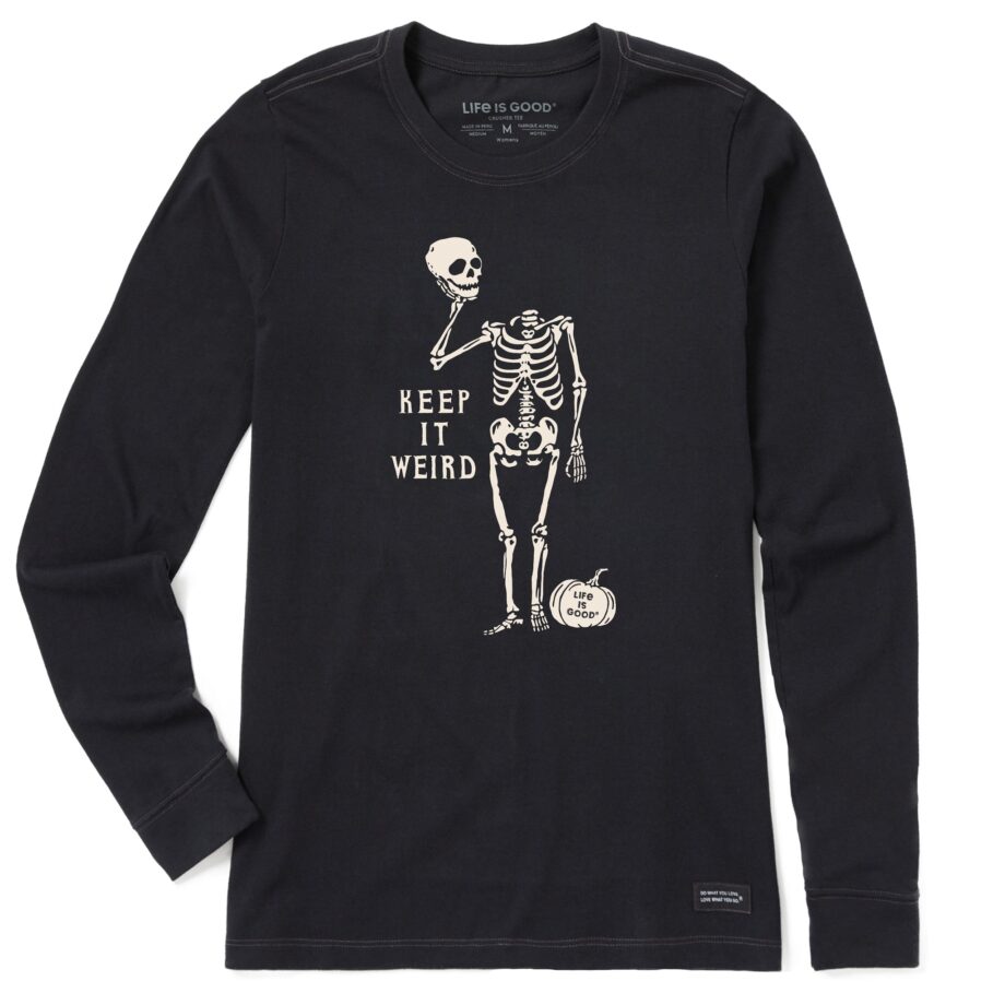 Women's Keep it Weird Skeleton Long Sleeve Crusher Tee