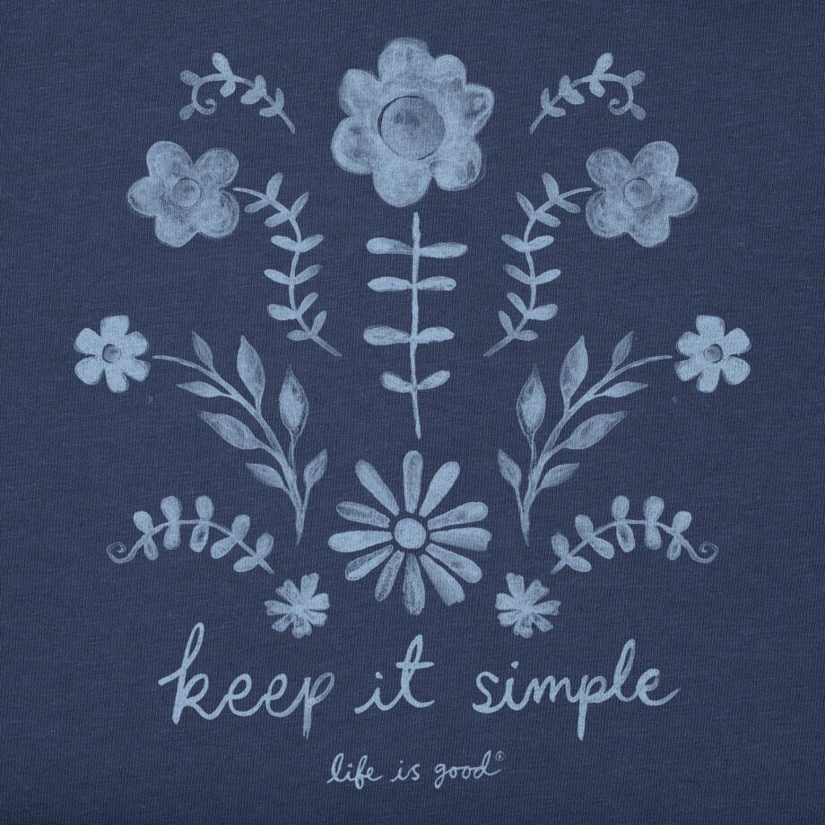 Women's Keep it Simple Wildflowers Long Sleeve Crusher Vee