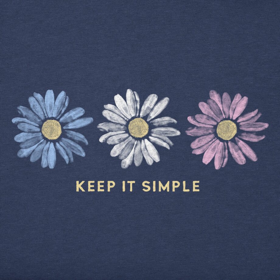 Women's Keep it Simple Trio Daisy Long Sleeve Crusher-LITE Vee