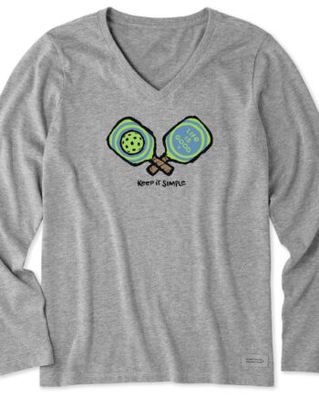 Women's Keep It Simple Pickleball Long Sleeve Crusher Vee