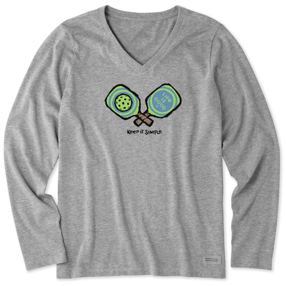 Women's Keep It Simple Pickleball Long Sleeve Crusher Vee