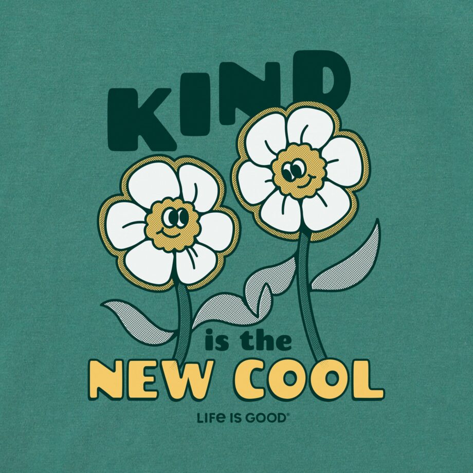 Women's Kind is the New Cool Flowers Long Sleeve Crusher Boxy Tee