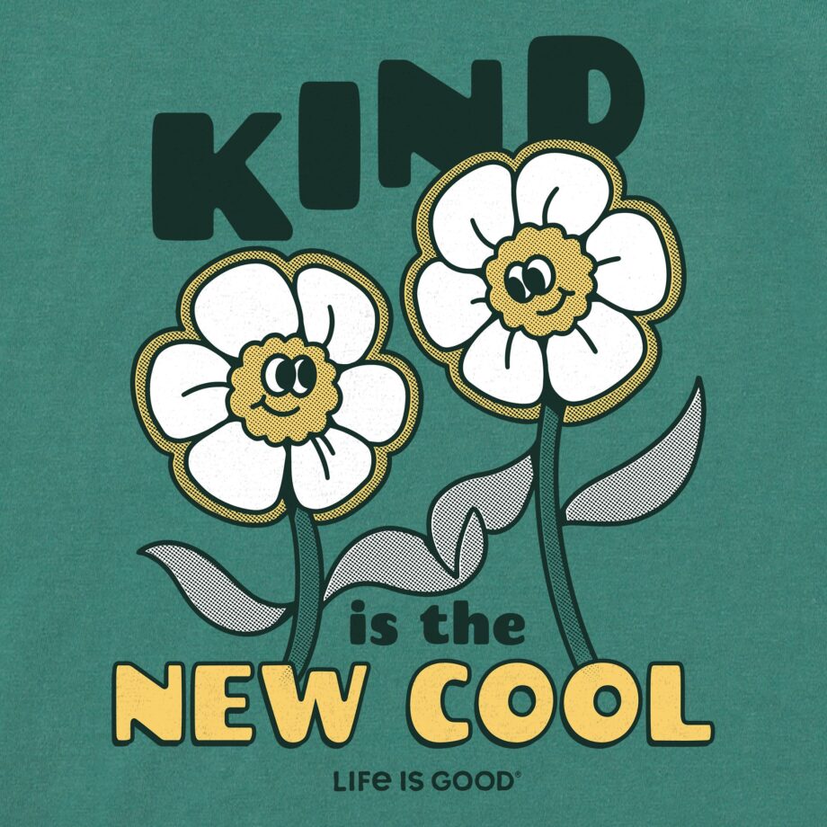 Women's Kind is the New Cool Flowers Long Sleeve Crusher Boxy Tee