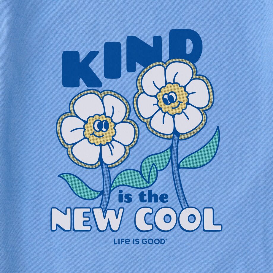 Women's Kind is the New Cool Flowers Long Sleeve Crusher Boxy Tee