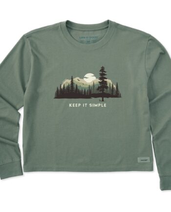 Women's Keep it Simple Evergreen Silo Long Sleeve Crusher Boxy Tee