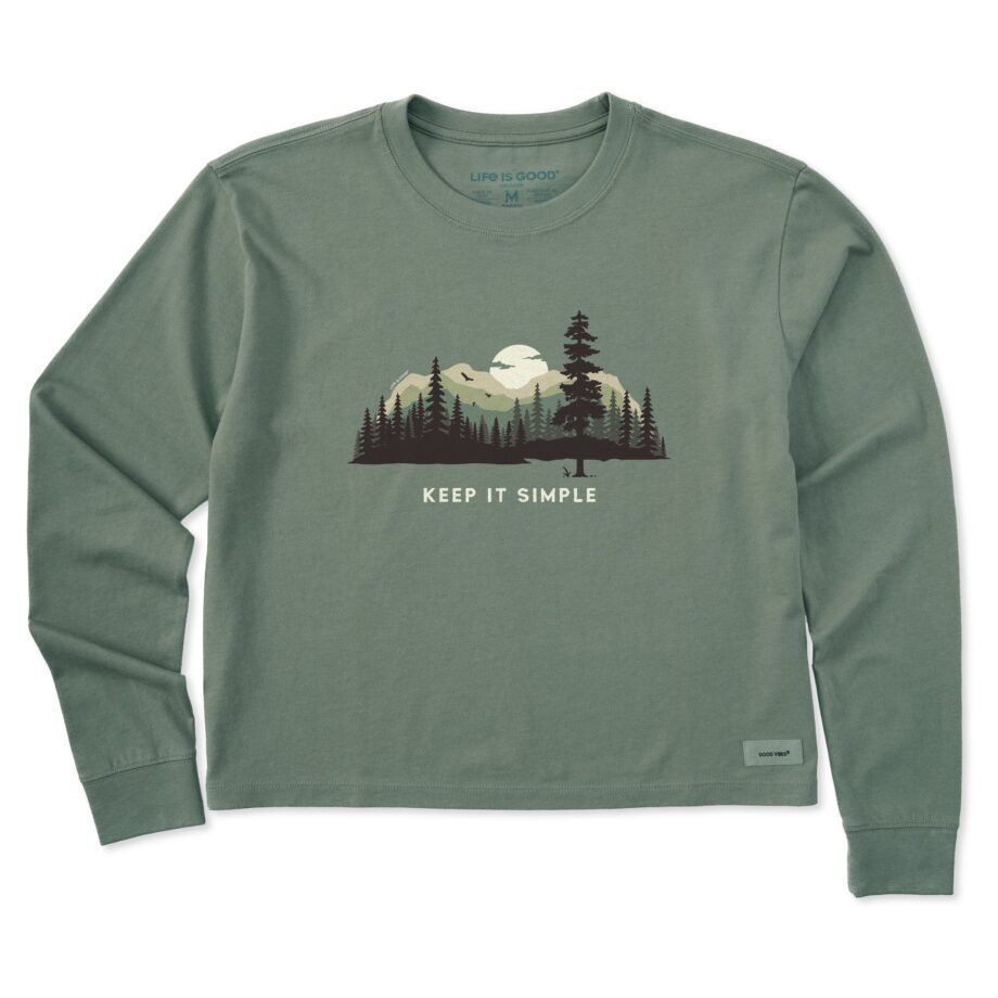 Women's Keep it Simple Evergreen Silo Long Sleeve Crusher Boxy Tee